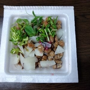 酸味が〜ᕷ*梅干しとらっきょうのアレンジ納豆ꕤ୭*